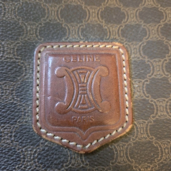 Celine Triomphe Macadam Boston Bag Brown Leather Large Capacity W Sholder Strap - Picture 2 of 14